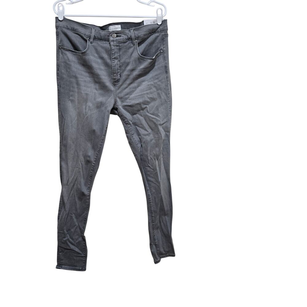 NWT LOFT Slim Pockets Legging Jeans 32 14 Gray Skinny Stretch